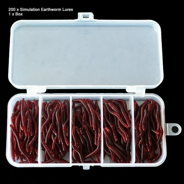 Details about   200pcs/lot Soft Lure Fishing Simulation Earthworm 3.5cm red Worms Artificial